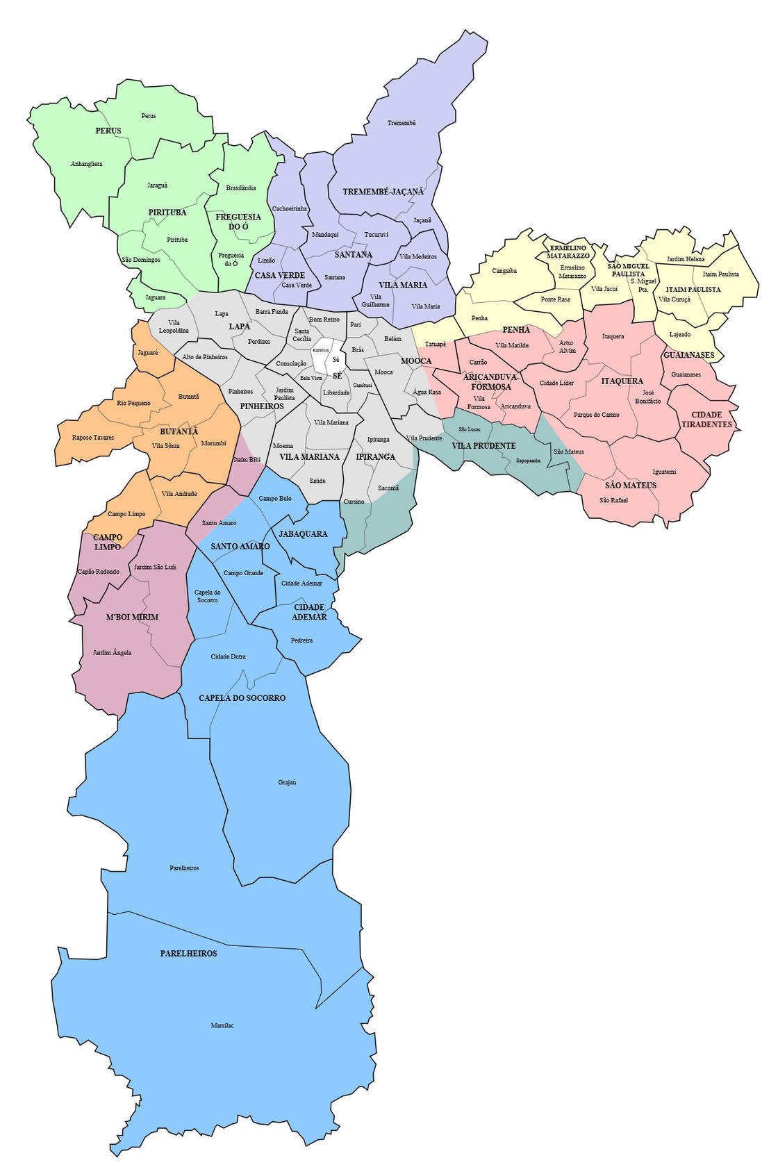 mapa bairros sao paulo
